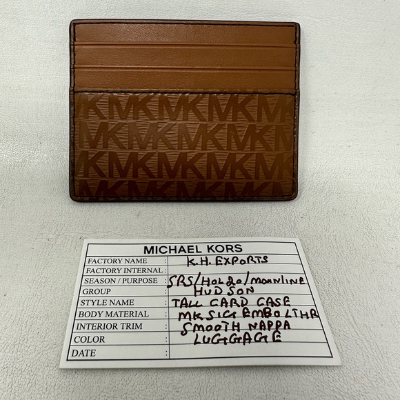 Michael Kors Logo Leather Card Case, Men's Size OS - Brown - Picture 3 of 6